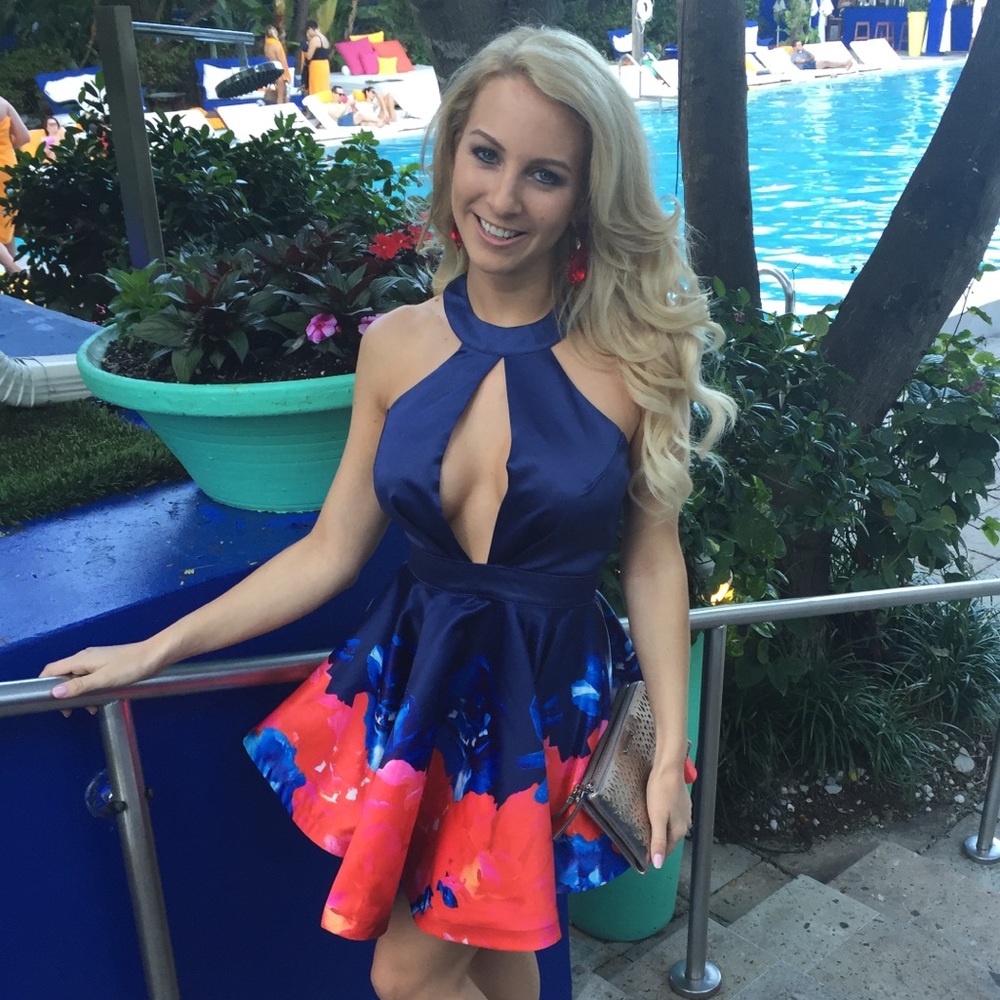Blue floral Cocktail dress